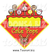 Vector Illustration of Cake Pops over a Diamond by Mascot Junction