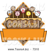 Vector Illustration of Yummy Animal Cake Pops Logo Design with Blank Copyspace - Version #3 by Mascot Junction