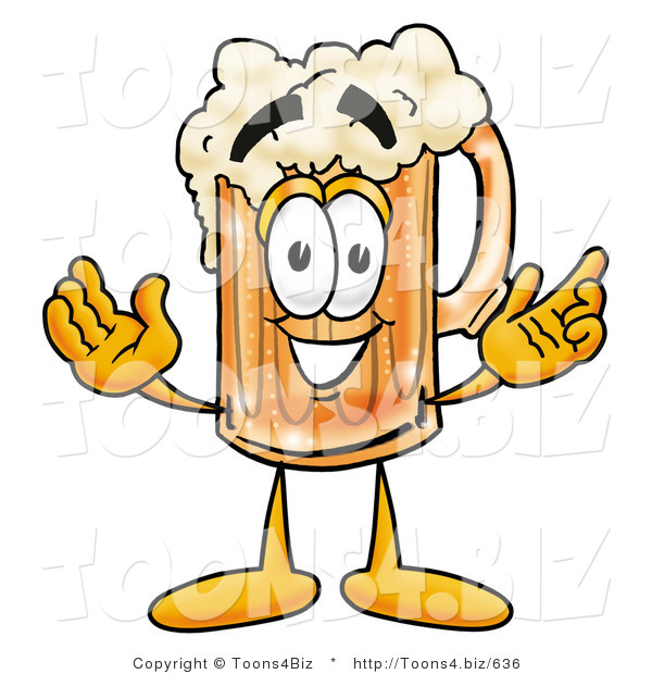 Illustration of a Beer Mug Mascot with Welcoming Open Arms