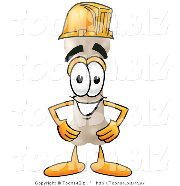 Illustration of a Bone Mascot Wearing a Helmet