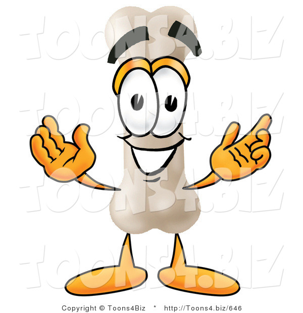 Illustration of a Bone Mascot with Welcoming Open Arms