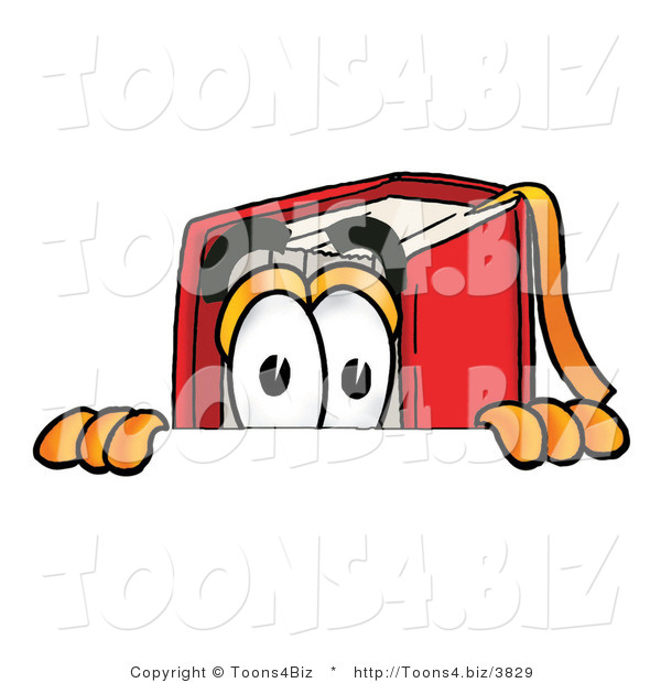 Illustration of a Book Mascot Peeking over a Surface