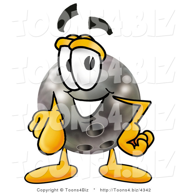 Illustration of a Bowling Ball Mascot Pointing at the Viewer