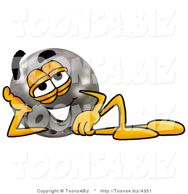 Illustration of a Bowling Ball Mascot Resting His Head on His Hand
