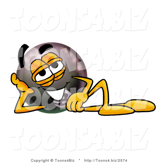 Illustration of a Cartoon Billiard 8 Ball Masco Resting His Head on His Hand