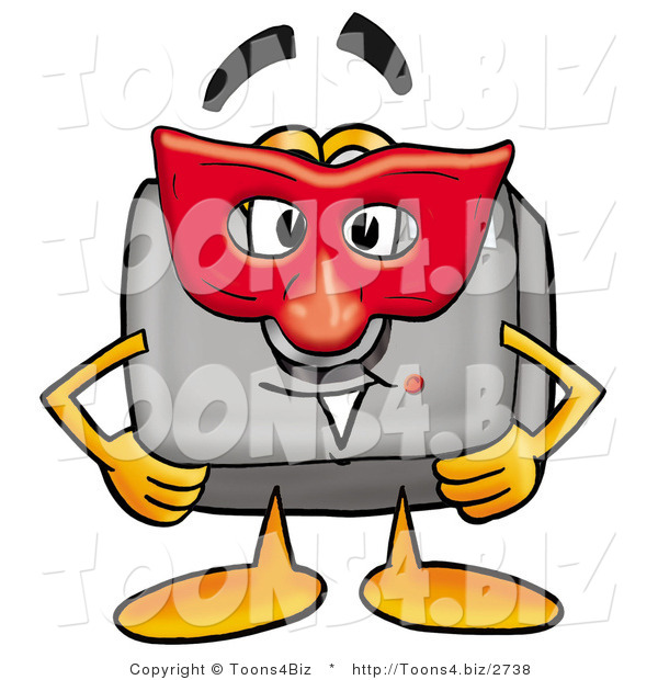 Illustration of a Cartoon Camera Mascot Wearing a Red Mask over His Face