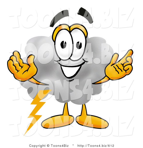 Illustration of a Cartoon Cloud Mascot with Welcoming Open Arms