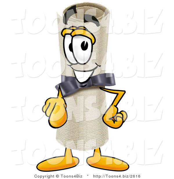 Illustration of a Cartoon Diploma Mascot Pointing at the Viewer