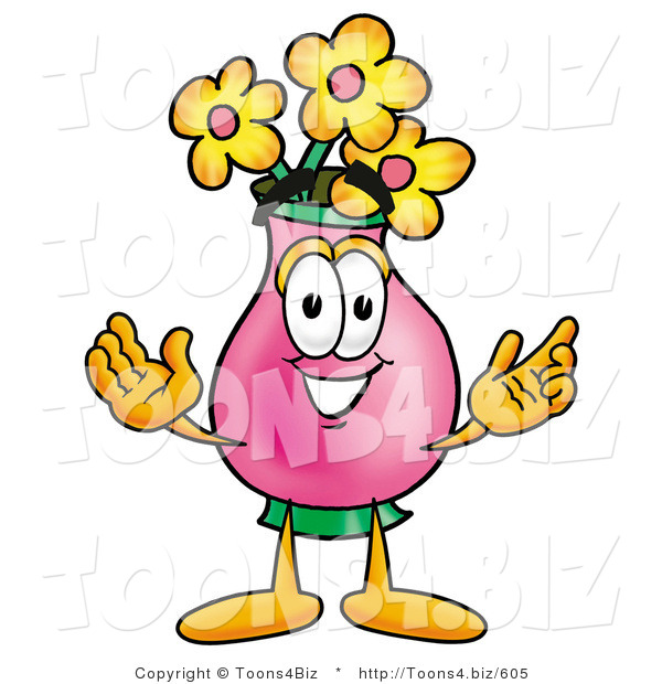 Illustration of a Cartoon Flowers Mascot with Welcoming Open Arms