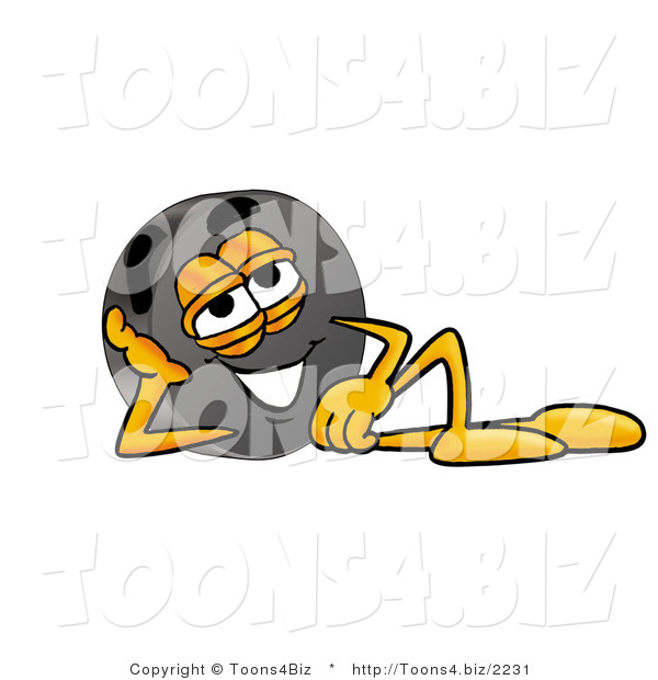 Illustration of a Cartoon Hockey Puck Mascot Resting His Head on His Hand