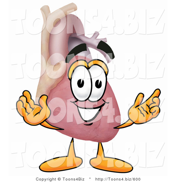 Illustration of a Cartoon Human Heart Mascot with Welcoming Open Arms