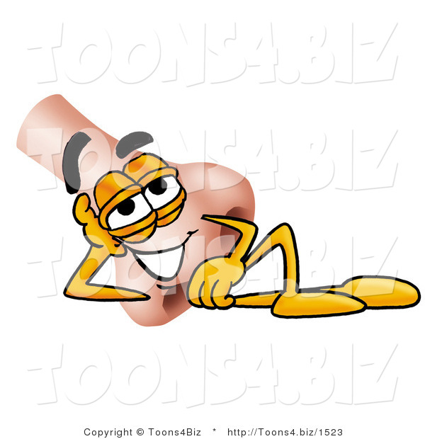 Illustration of a Cartoon Human Nose Mascot Resting His Head on His Hand