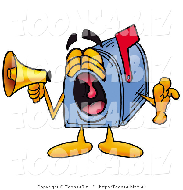 Illustration of a Cartoon Mailbox Screaming into a Megaphone