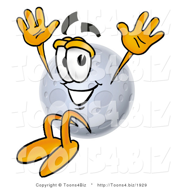 Illustration of a Cartoon Moon Mascot Jumping