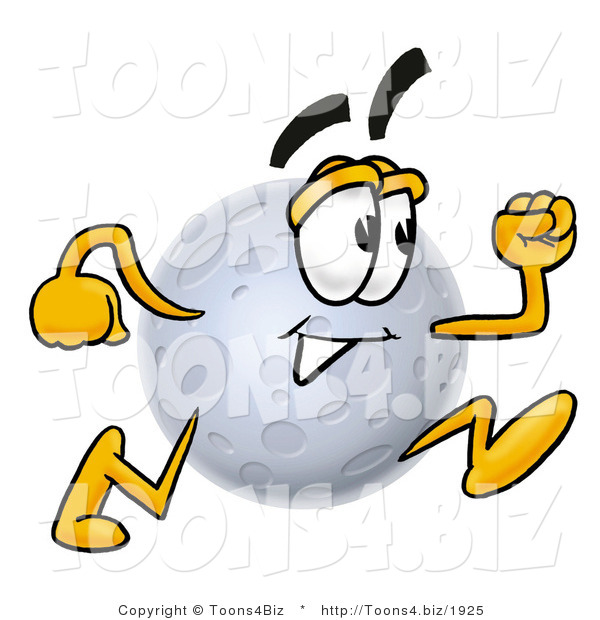 Illustration of a Cartoon Moon Mascot Running