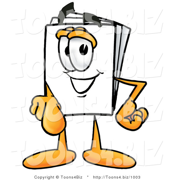 Illustration of a Cartoon Paper Mascot Pointing at the Viewer