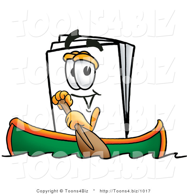 Illustration of a Cartoon Paper Mascot Rowing a Boat