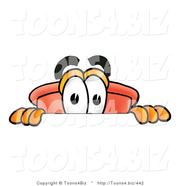 Illustration of a Cartoon Plunger Mascot Peeking over a Surface