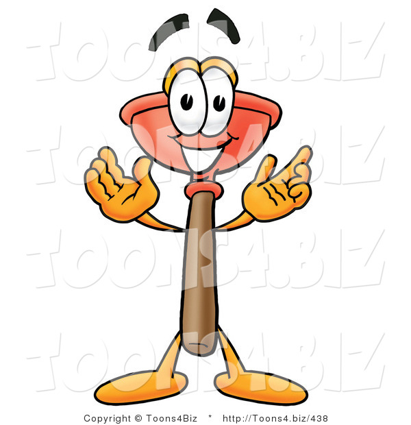 Illustration of a Cartoon Plunger Mascot with Welcoming Open Arms