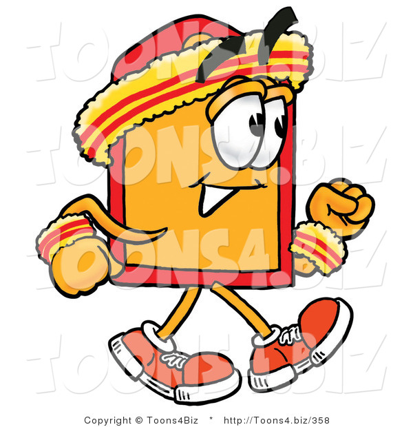 Illustration of a Cartoon Price Tag Mascot Speed Walking or Jogging