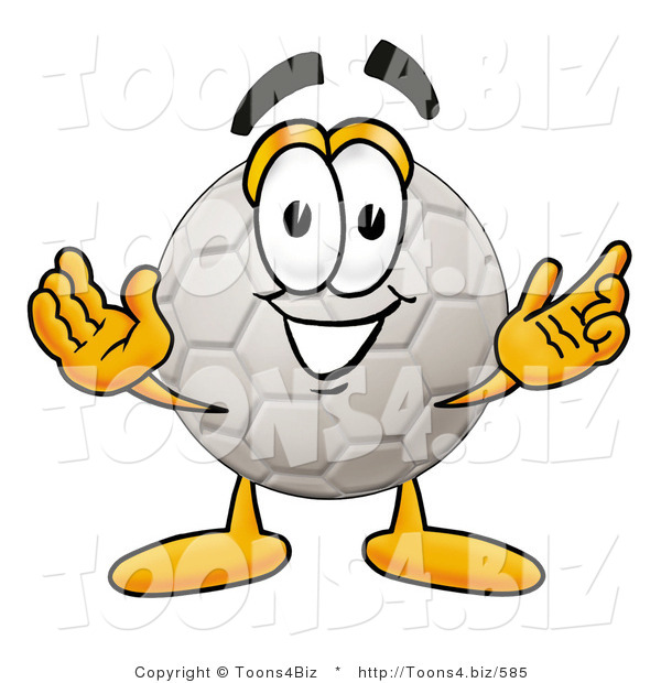 Illustration of a Cartoon Soccer Ball Mascot with Welcoming Open Arms