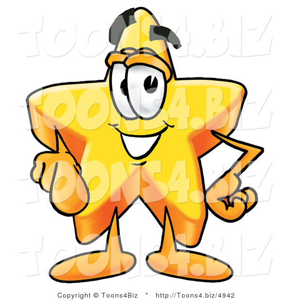 Illustration of a Cartoon Star Mascot Pointing at the Viewer