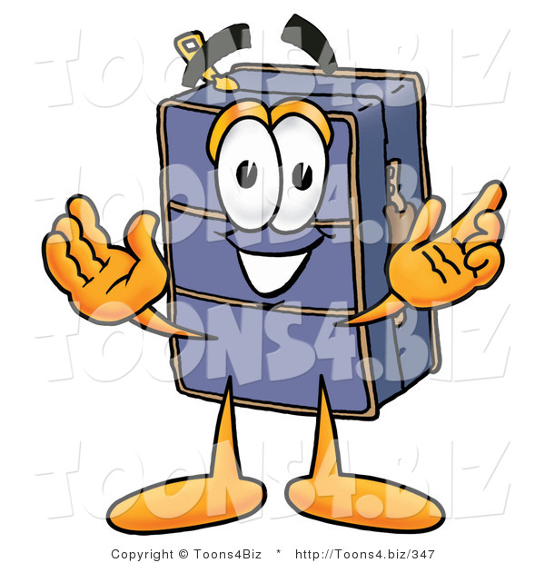 Illustration of a Cartoon Suitcase Mascot with Welcoming Open Arms