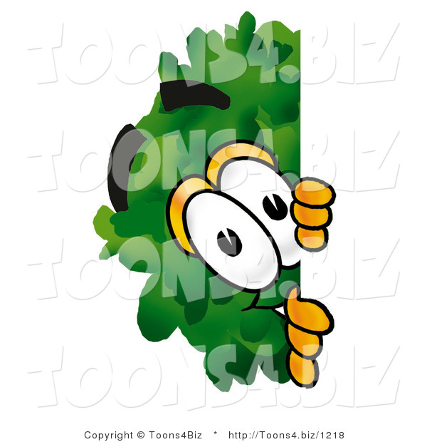 Illustration of a Cartoon Tree Mascot Peeking Around a Corner