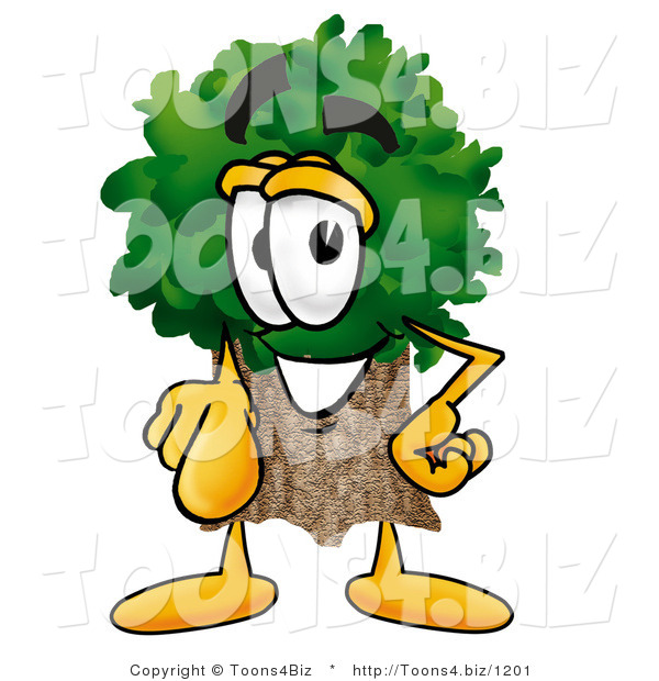 Illustration of a Cartoon Tree Mascot Pointing at the Viewer