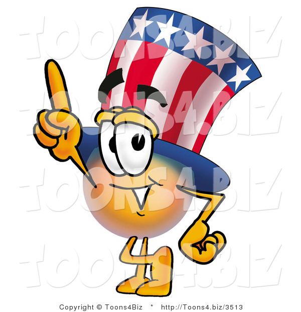 Illustration of a Cartoon Uncle Sam Mascot Pointing Upwards