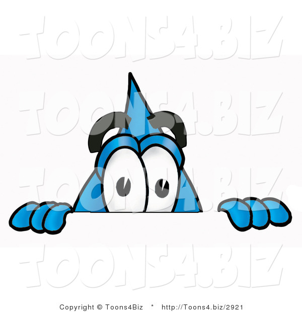 Illustration of a Cartoon Water Drop Mascot Peeking over a Surface