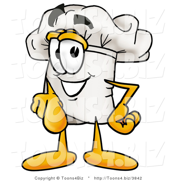 Illustration of a Chef Hat Mascot Pointing at the Viewer