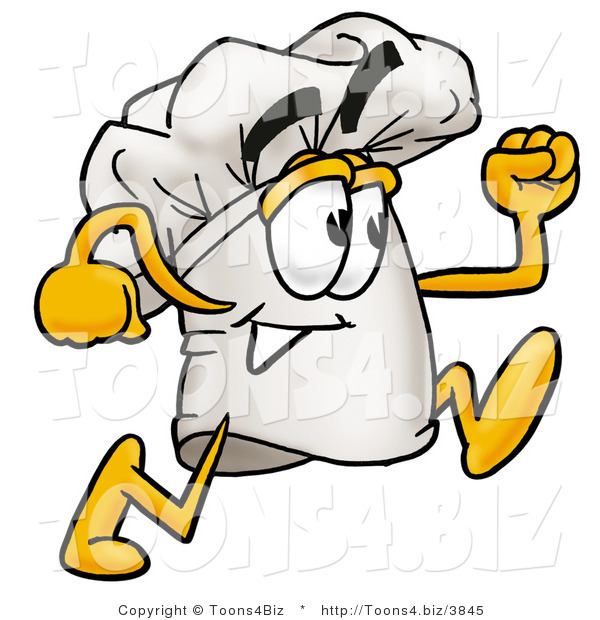 Illustration of a Chef Hat Mascot Running