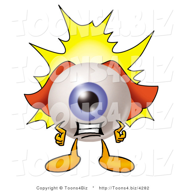 Illustration of a Eyeball Mascot Dressed As a Super Hero