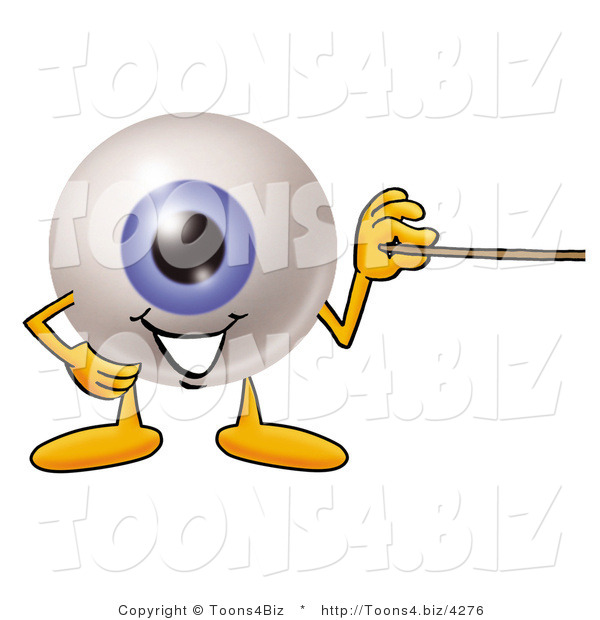 Illustration of a Eyeball Mascot Holding a Pointer Stick