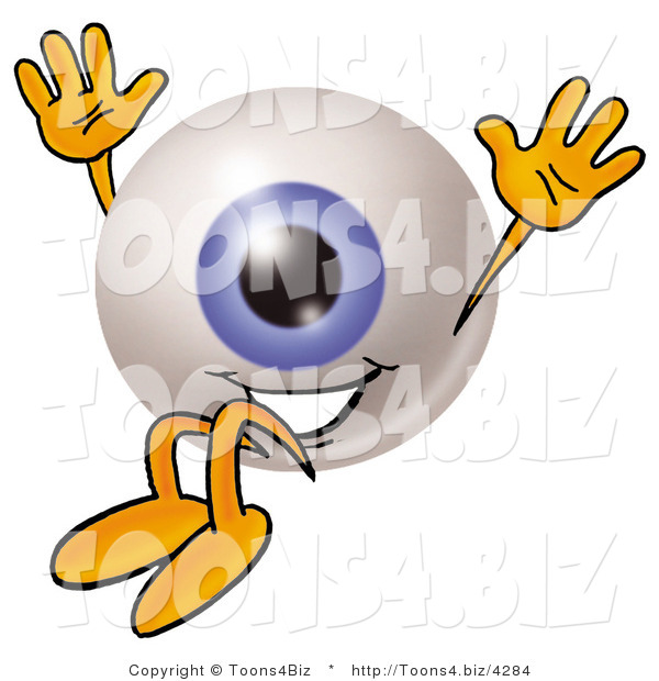 Illustration of a Eyeball Mascot Jumping
