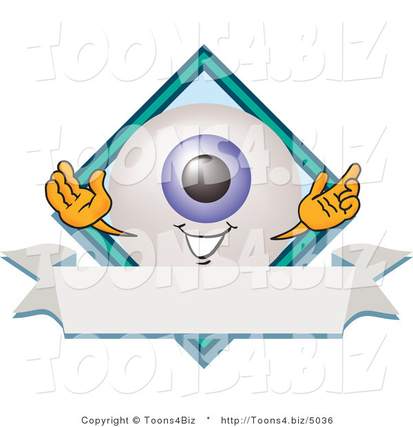 Illustration of a Eyeball Mascot on a Business Logo Label