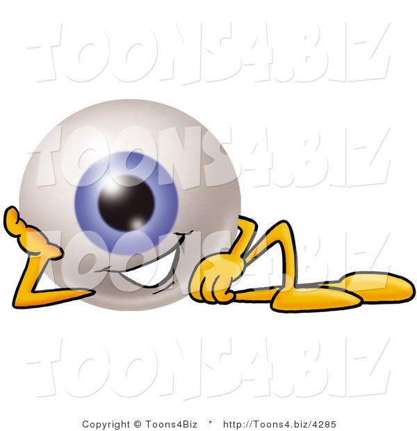 Illustration of a Eyeball Mascot Resting His Head on His Hand