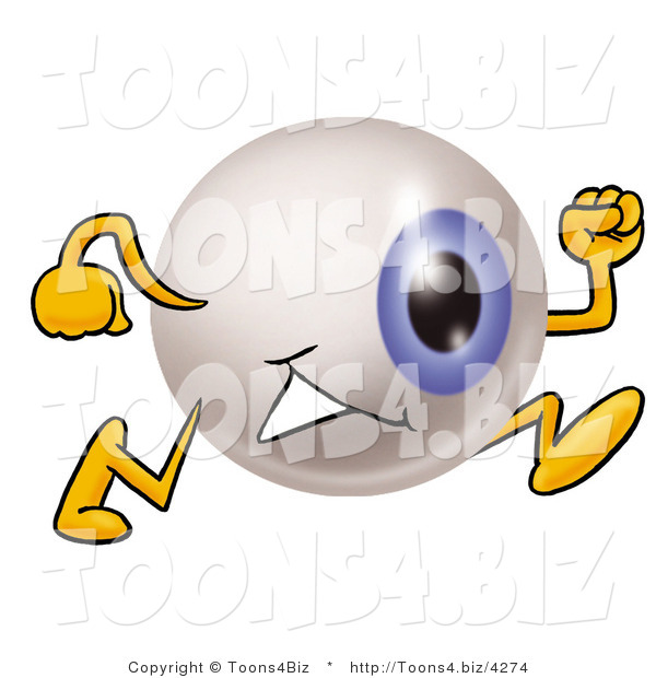 Illustration of a Eyeball Mascot Running