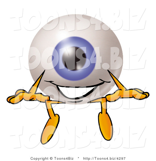 Illustration of a Eyeball Mascot Sitting