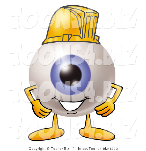 Illustration of a Eyeball Mascot Wearing a Helmet
