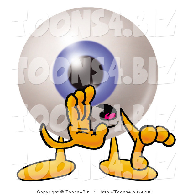 Illustration of a Eyeball Mascot Whispering and Gossiping