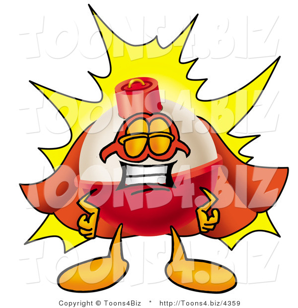 Illustration of a Fishing Bobber Mascot Dressed As a Super Hero