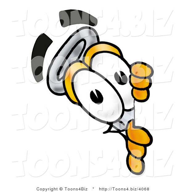 Illustration of a Science Beaker Mascot Peeking Around a Corner