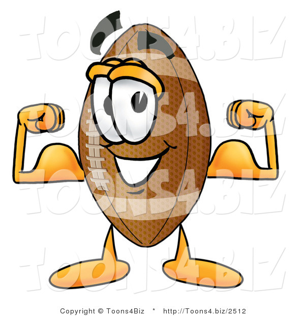 Illustration of an American Football Mascot Flexing His Arm Muscles