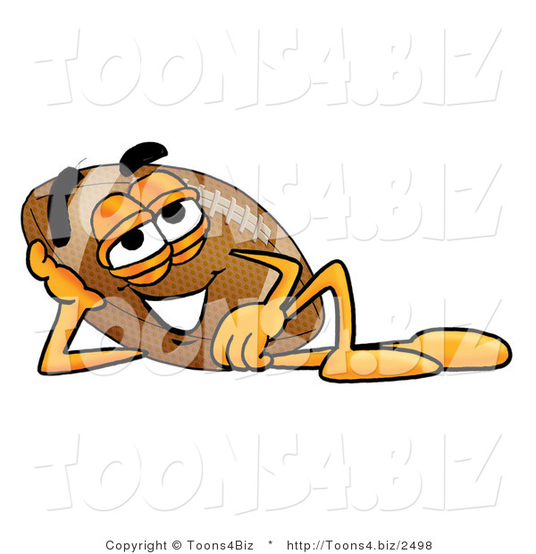 Illustration of an American Football Mascot Resting His Head on His Hand
