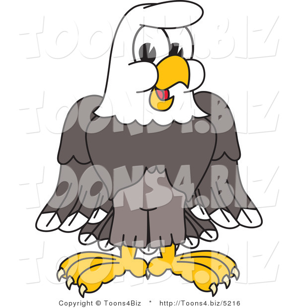 Vector Illustration of a Bald Eagle Character