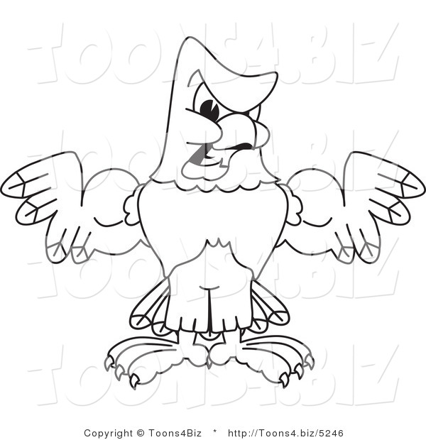 Vector Illustration of a Bald Eagle Flexing Outline