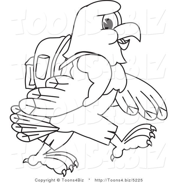Vector Illustration of a Bald Eagle Hiking Outline