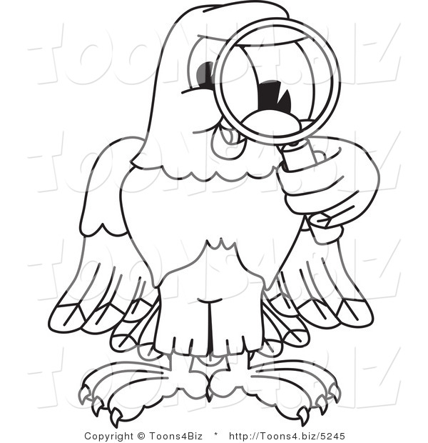 Vector Illustration of a Bald Eagle Inspecting Outline